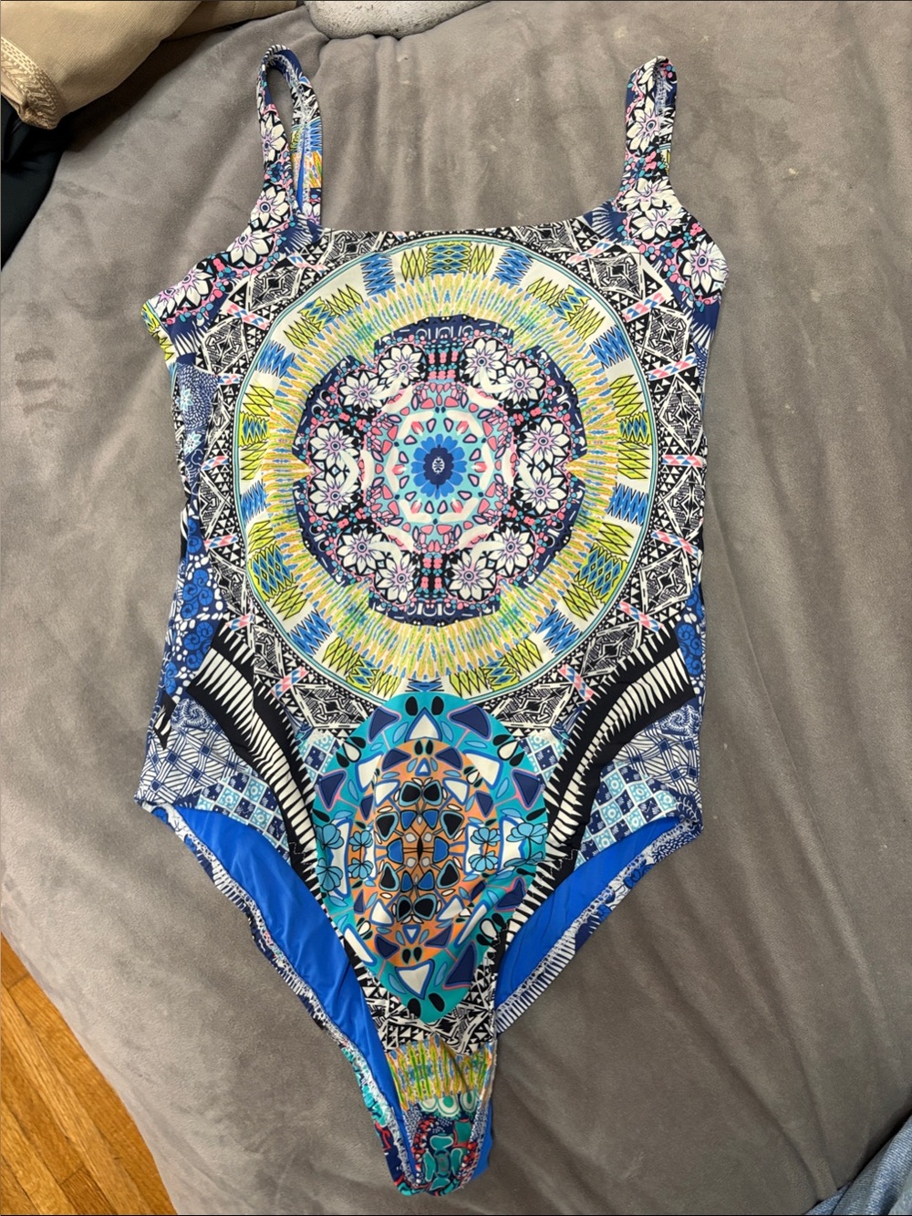 Red Carter Multicolor Floral-Geometric One-Piece Swimsuit